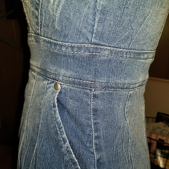 strapless jean dress - Picture 2 of 5